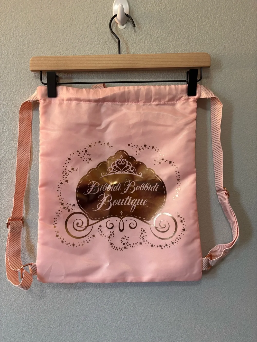 ✨Disney Bibbidi Bobbidi Boutique Pink Drawstring Backpacks- 2 pack